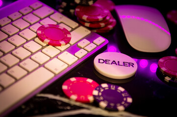 Obraz na płótnie Canvas Online Gambling. Online Casino. Poker online. Internet.