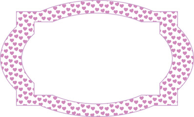 Frame with pink hearts for decoration