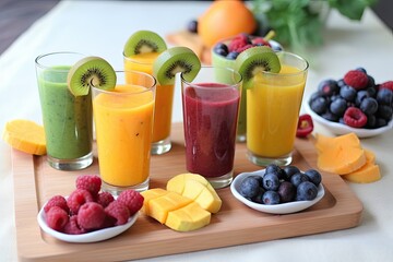 refreshing tropical smoothie made with fresh fruits, vegetables & herbs, created with generative ai