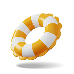 Yellow Swim ring - Inflatable rubber toy for water and beach or trip safety. - 621060555