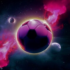 Fototapeta premium soccer ball in space world