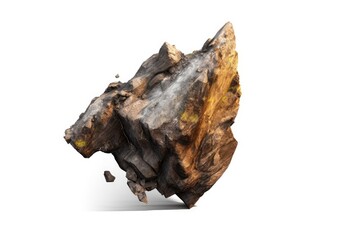 Rock from a cliff in the highlands, isolated on a white background. made using generative AI tools