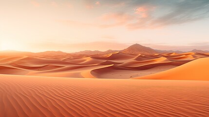 Fototapeta na wymiar a desert with sand dunes and hills