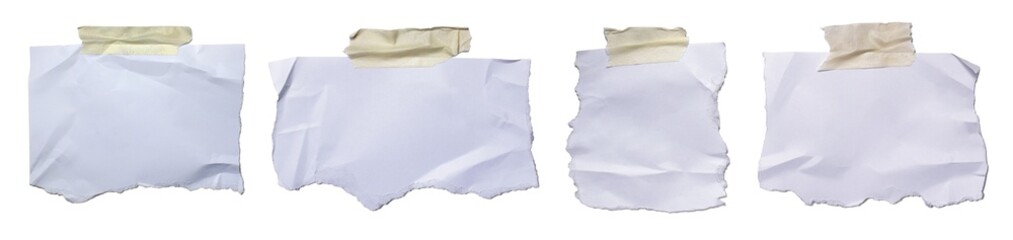 White torn paper piece label grunge tape