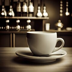 Obraz na płótnie Canvas cup of coffee on a table