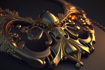 Gold necklace, Generative AI