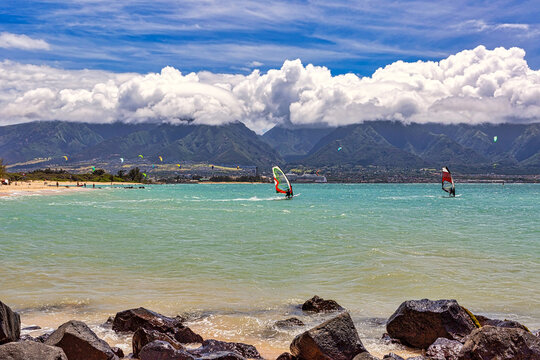 Water recreation off the coast of Maui