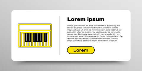 Obraz premium Line Music synthesizer icon isolated on white background. Electronic piano. Colorful outline concept. Vector