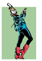 drum majorette vector illustration