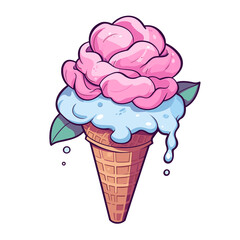 Rosewater Ice Cream , TShirt Design , graphic design, Generative Ai