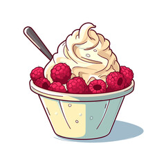 Raspberry White Chocolate Ice Cream , TShirt Design , graphic design, Generative Ai