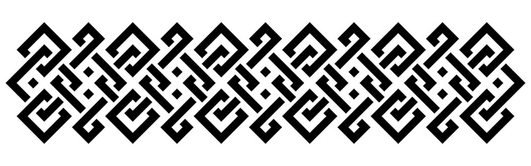 Fototapeta Geometric interlaced black squares border obraz