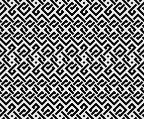 Geometric interlaced black squares seamless pattern - obrazy, fototapety, plakaty