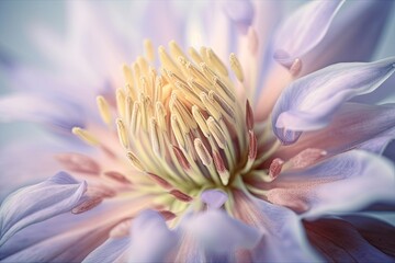 close-up of pastel flower, with intricate details visible, created with generative ai