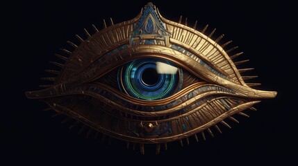 An depiction of the ancient Egyptian symbol known as the Eye of Horus. made using generative AI tools - obrazy, fototapety, plakaty