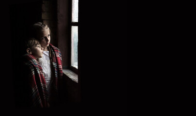 Small kids at the window