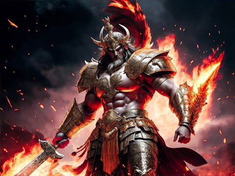 Ares the Greek God of Courage, War, Bloodshed, and Violence. Greek Mythology. God of War and Chaos.