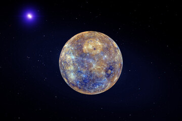 Mercury. Planet of the solar system. The elements of this image furnished by NASA.