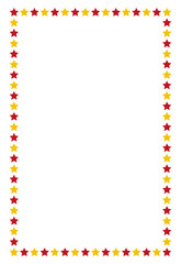 Obraz premium Yellow and red frame isolated on white. Vector frame with stars