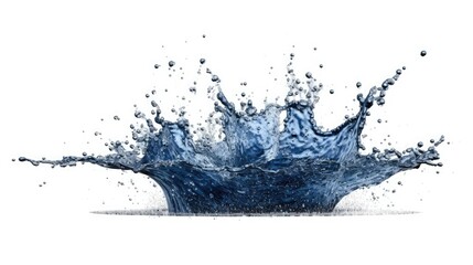 Splash of water, isolated on a white backdrop. made using generative AI tools