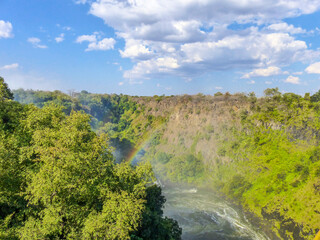 gorge near the Victoria Falls in Zimbabwe and Zambia with a rainbow Africa