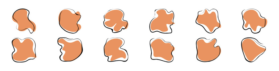 Abstract shape organic banner design element.Set of graphic elements of irregular round shape.