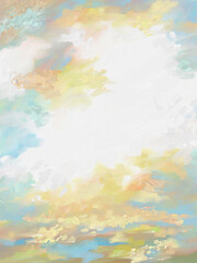 Impressionistic Bright & Vibrant Sunset Cloudscape- Digital Painting, Illustration, Art, Artwork, Background, Backdrop, Wallpaper, Background, Backdrop, Design, Social Media Post, Publications, ad