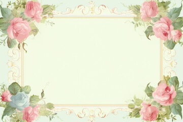 Blank vintage floral paper background for printable digital paper, art stationery and greeting card illustration