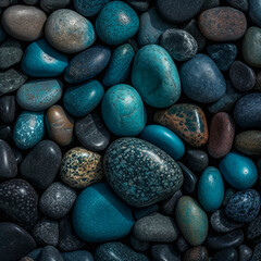 background of blue stones created with Generative Ai