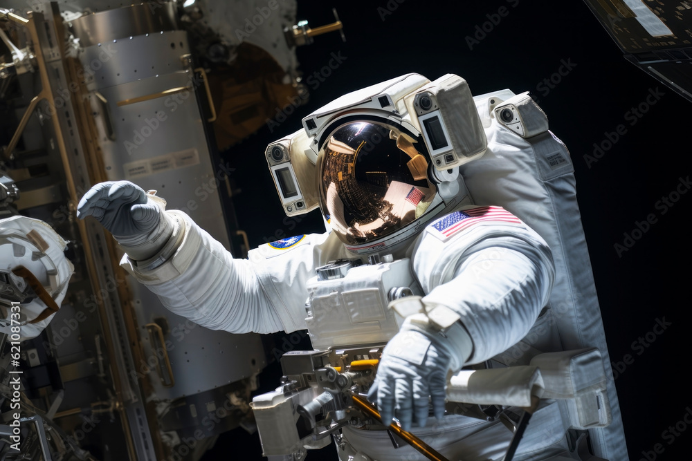 Wall mural astronaut in outer space. generative ai