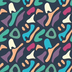 seamless vector pattern geometric organic shapes and forms textile fabric or ceramic tiles background