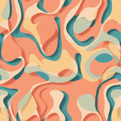 seamless vector pattern geometric organic shapes and forms textile fabric or ceramic tiles background