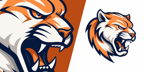 Fototapeta premium Dynamic Cougar Emblem: Cutting-Edge Logo Design for Sport & Esport Teams, T-shirts, and Badges