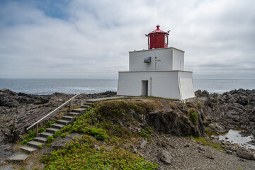 Fototapeta na wymiar Amphitrite Point Lighthouse on Vancouver Island