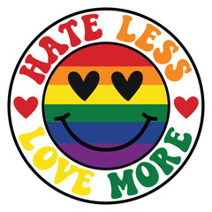 Hate less love more Retro SVG