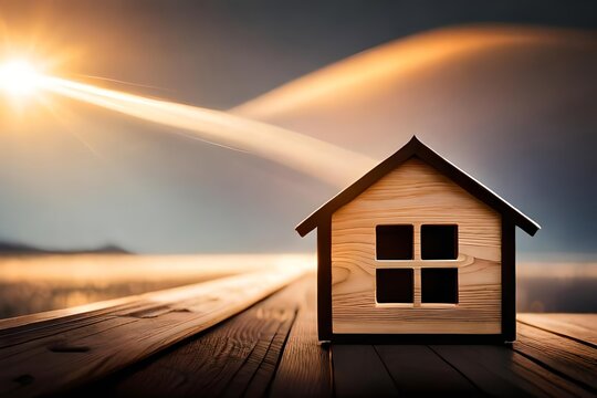 wooden house exemplary silhouette and actual estate of the realm of the region of the kingdom policy calculate. Creative resource, AI Generated