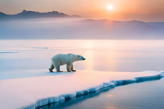 Explore the Arctic tundra and encounter a arctic manage traversing the arctic landscape. Creative resource, AI Generated