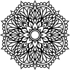 Mandala. Highly detailed ornamental design. Tattoo, print, design element, for coloring book pages