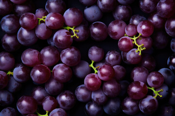 Fototapeta premium Fresh ripe blue grape. Food background. Dark grape. Generative AI