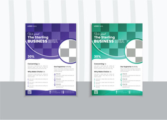 Modern business flyer template, new design vector clean and fresh colorful design fully editable.