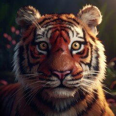 Portrait of cute bengal tiger wild animal concept
