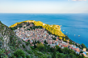 City of Taormina, Sicily, Italy a view from the hilltop