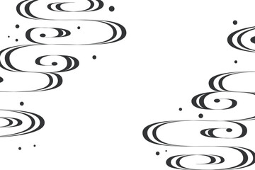 モノクロの流水紋の背景フレーム