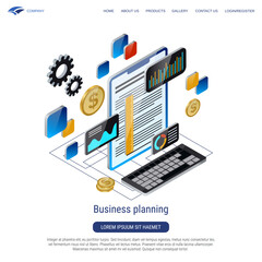 Business planning 3d isometric vector concept illustration