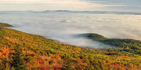 Fog at Cadillac Mountain - Acadia National Park in Autumn - Cadillac Summit Road