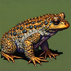 illustration of a frog with a black background