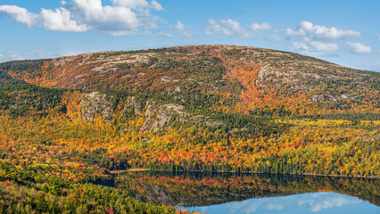 Echo Lake as seen from Cadillac Mountain - Acadia National Park in Autumn 