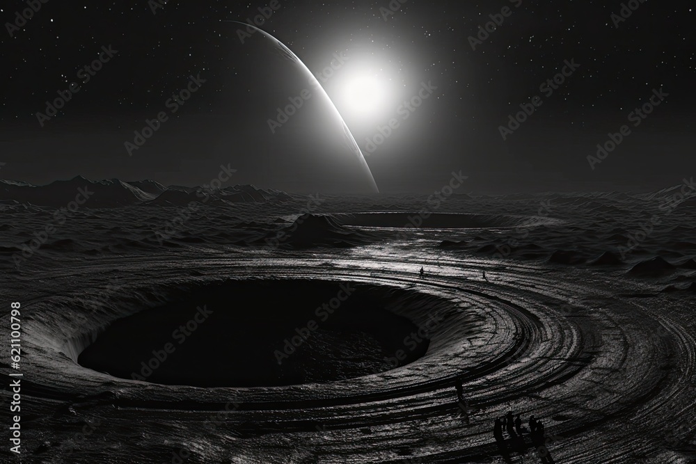 Canvas Prints outside of our solar system, interstellar detritus and srars encircle saturns ringed planet. observe
