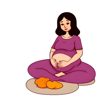 Illustration of a pregnant woman. generative ai