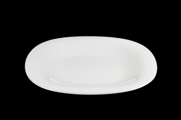 white round porcelain plate, isolate on a white background